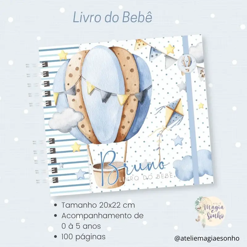 Livro do Bebê - Tema Baloeiro (menino)