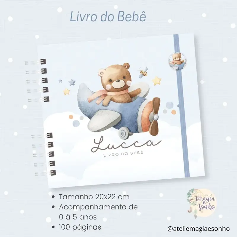 Livro do Bebê - Tema Aviador (Menino)